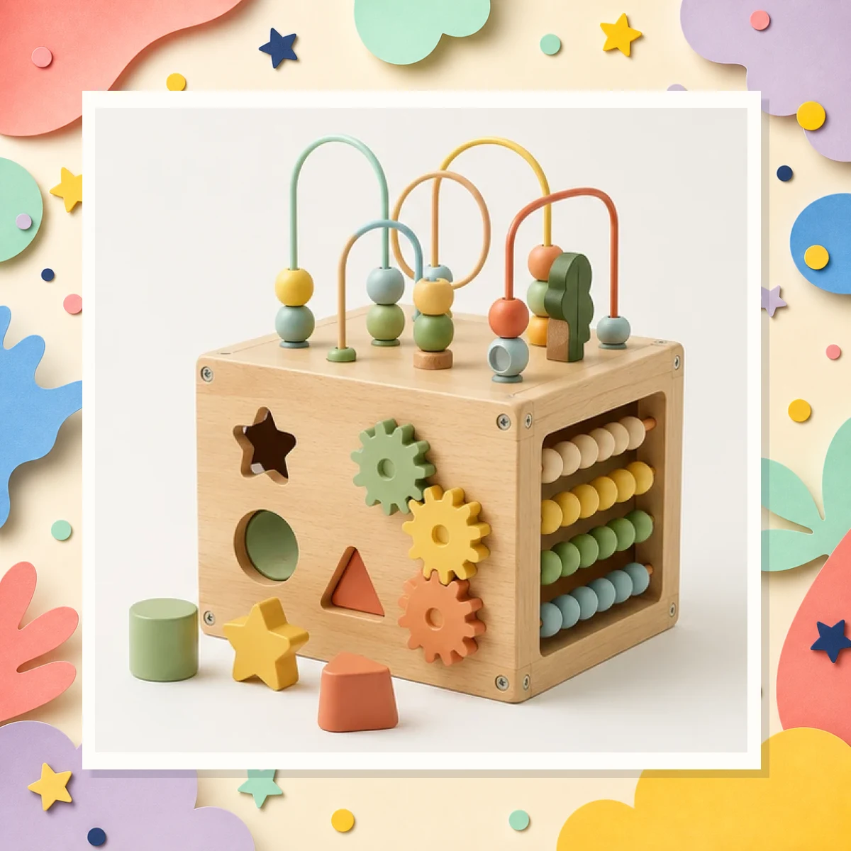 Wooden Activity Cube Toy
