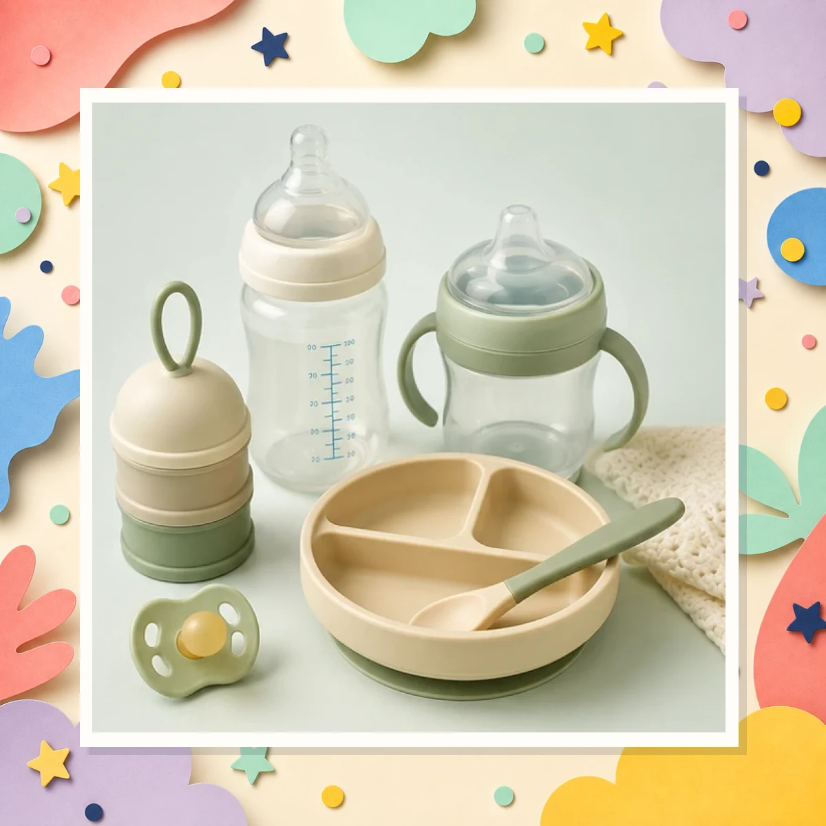 Green Baby Feeding Set