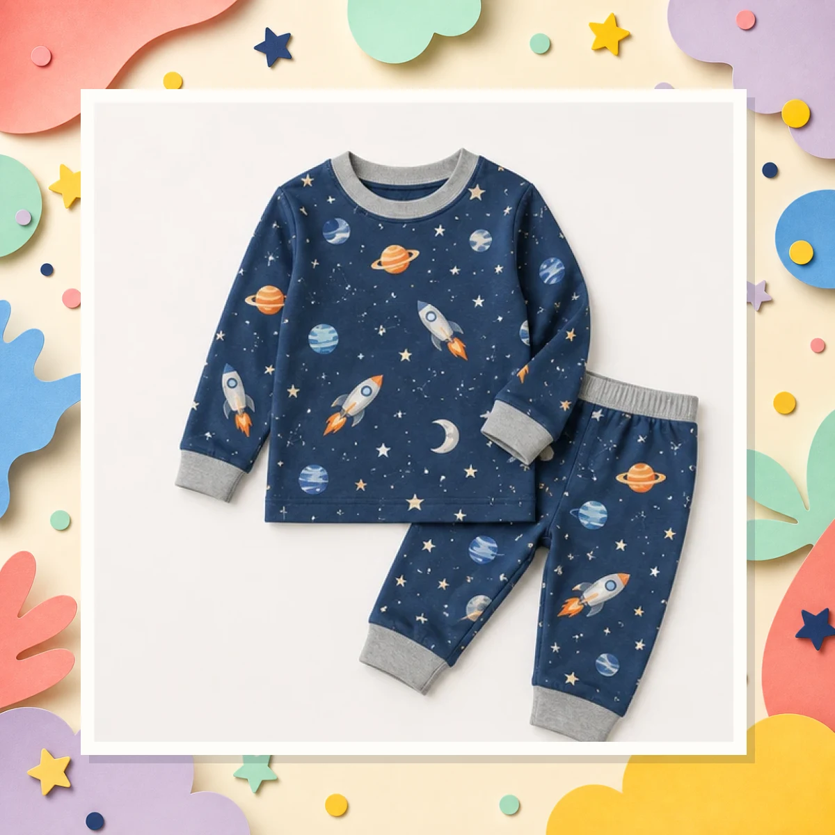 Navy Space Kids Pajama Set