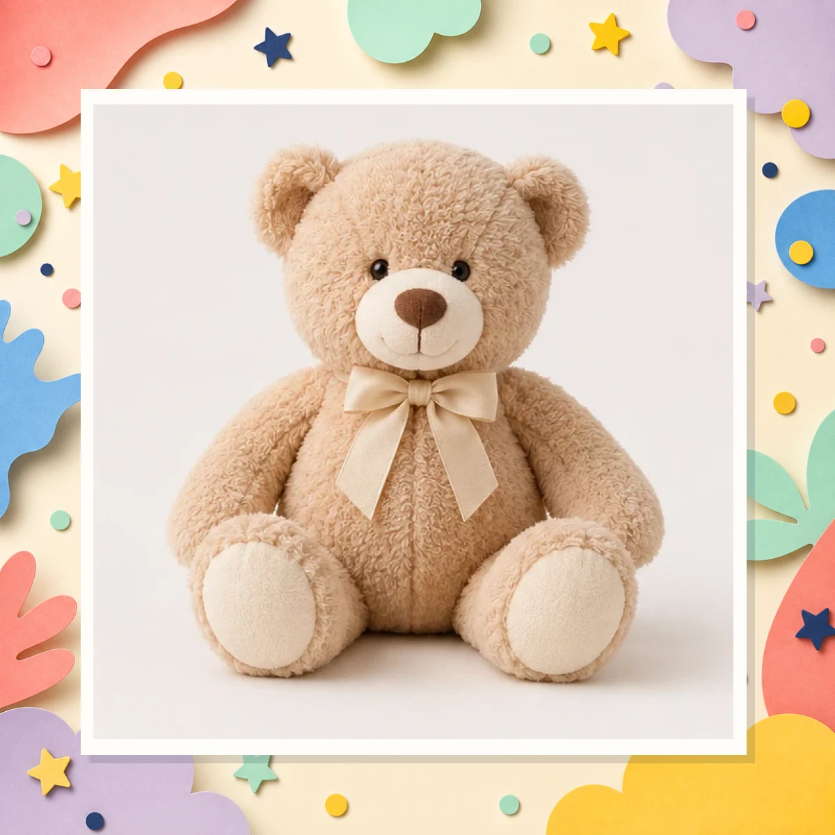 Classic Teddy Bear Plush - Cream