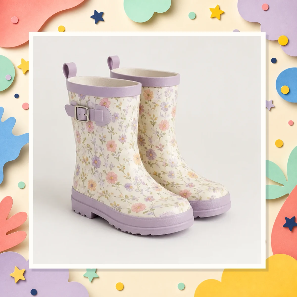Lavender Floral Rain Boots